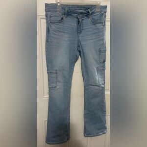 Stylish American Eagle Cargo Blue Jean Pants
